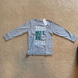 “Boys Will Be Boys” Grey Long Sleeve Tee